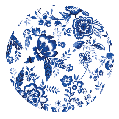 Toile botanique bleue