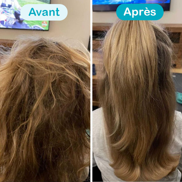 Cheveux avant et après la Butter Brush