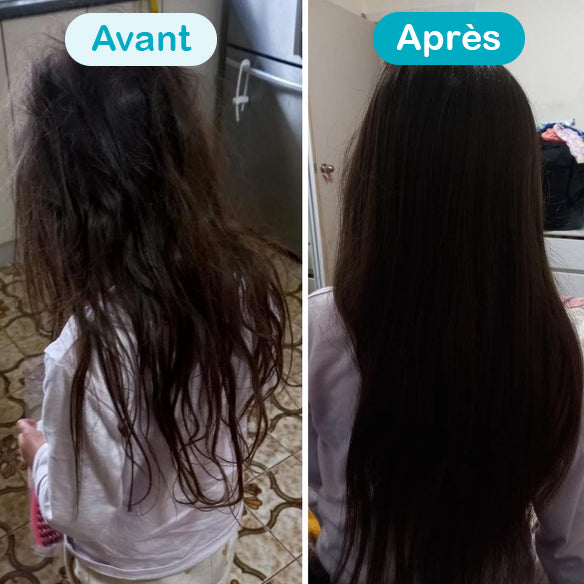 Cheveux avant et après la Butter Brush